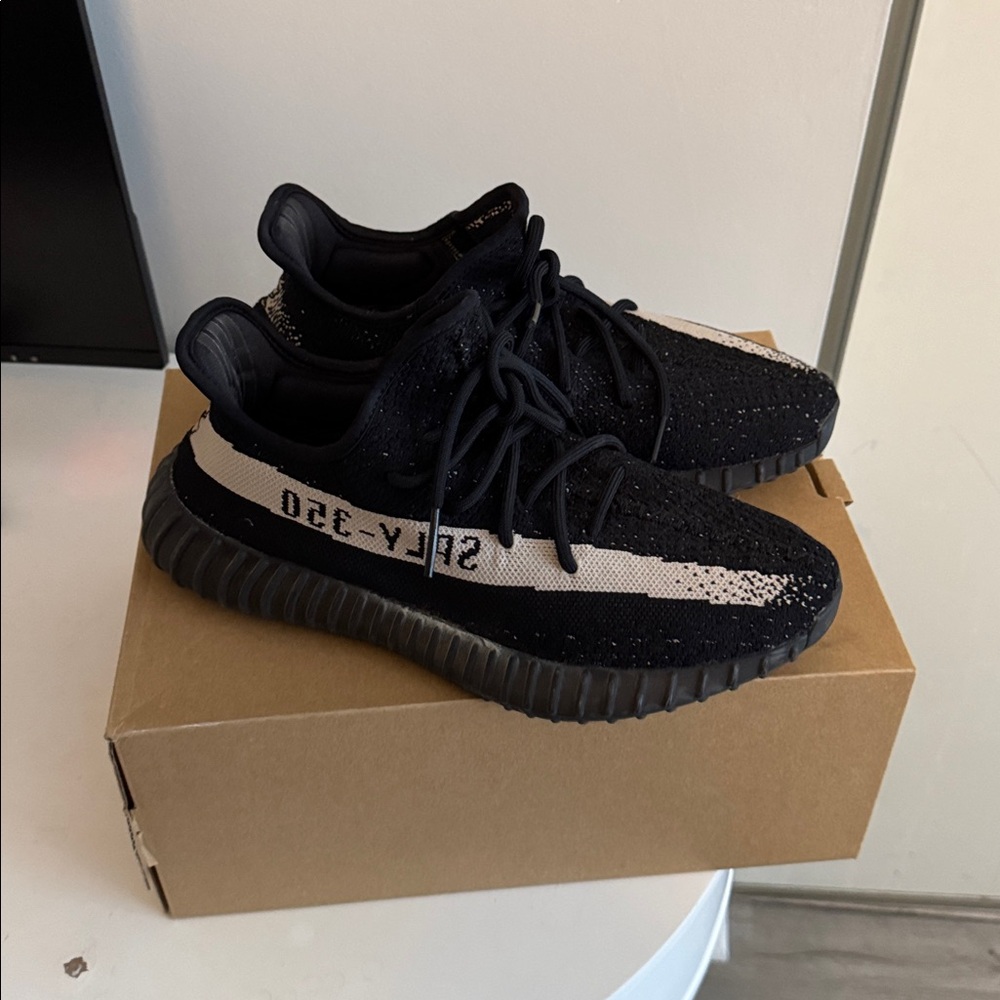 adidas Yeezy Boost 350 V2 Black and White Sneakers